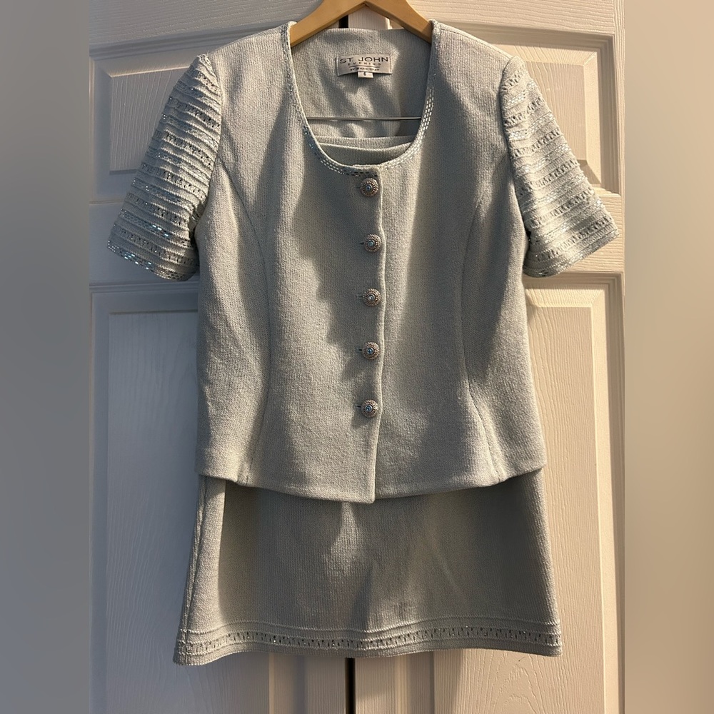 Blue St. John skirt suit size 6